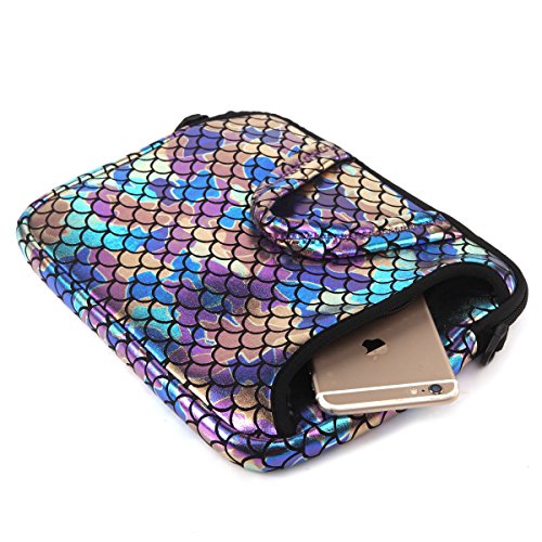 11.6-Inch Laptop Shoulder Messenger Carrying Bag Case Sleeve For 11" 11.6" 12" 12.5 inch Macbook/Notebook/Ultrabook/Chromebook, Mermaid Scale (Colorful)