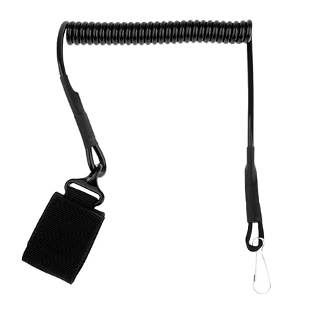 Prettyia Molle Coil Style Elastic Secure Spring Lanyard Sling Keychain Anti-Lost Security Rope Backpack Accessories for Hunting Hiking