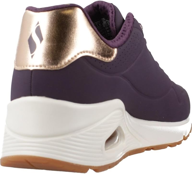 Zapatillas UNO Shimmer Away para Mujer, Dark Purple Durabuck Rosegold Duraleather M, 35 EU