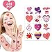 Omgouue 144 Colorful Valentine's Day Heart Tattoo Party Favors - Temporary TATTOOS/12 Sheets/Teacher's Prizes Party Supplies