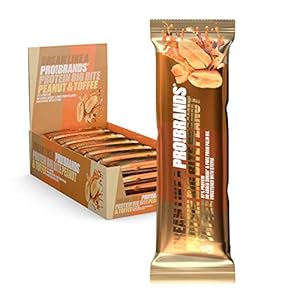 Probrands – Proteïnereep met Hoog Proteïnegehalte (37%) Smaak van Pindakaas en Karamel, met Chocolade, Zonder…