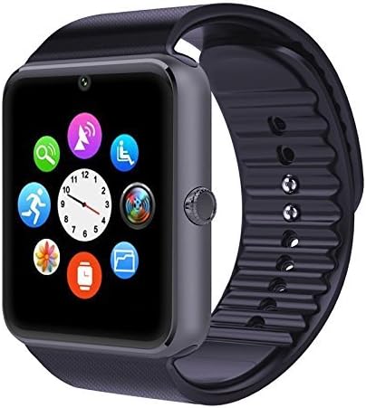 Kassica Bluetooth Smart Watch Waterproof Sports Wrist Watch Phone Wristwatch Unlocked Cell Phone Sweatproof Band with SIM Card Slot and NFC for IOS Iphone 5s/6/6s/7 and Android smart phone. (Black)