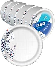 Platos de papel Dixie Everyday, plato de 10 1/16 ", exclusivo de Amazon, platos desechables impresos tamaño cena, (5 P