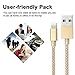 iPhone Charger Cable SHARLLEN Lightning Charger, Fast Nylon Braided USB iPhone Charging Cords 5Pack(3FT2/6FT2/10FT) Compatible iPhone XS/Max/XR/X/8/8Plus/7/7P/6S/iPad/IOS (Gold)