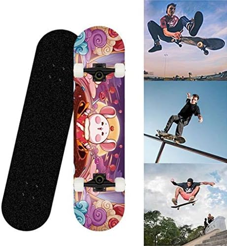 スケートボードメープルウッド 子供のスケートボードコンプリート31x7 8インチのスケートボードクルーザー初心者のロングボードメープルデッキ アダルトボーイズも女の子スケートボードトリック ハイウェイストリートスクーター