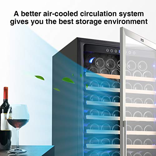 Colzer Upgrade 24 Inch Wine Cooler Refrigerators, 154 Bottle Fast Cooling Low Noise and No Fog
