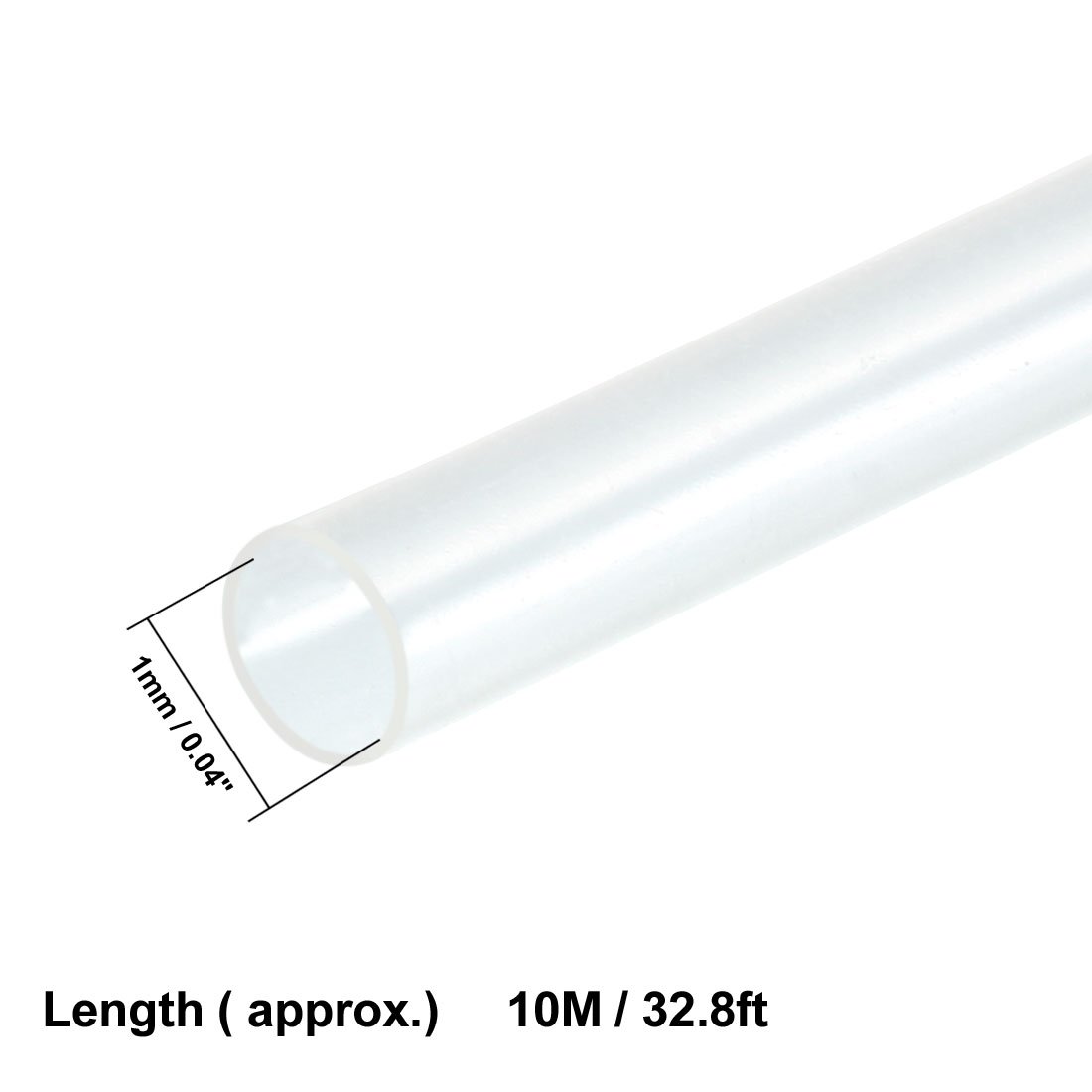 sourcing map Heat Shrink Tubing 1mm Dia 10m Length 2:1 Heat Shrink Wrap Cable Sleeve Heat Shrink Tube Clear - Image 3
