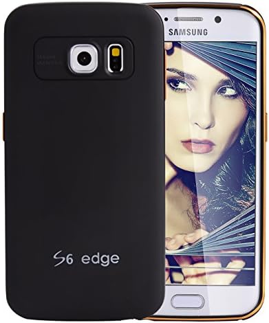 Galaxy S6 Edge Cases, Crosspace® [Slim Metal] Perfect Fit Metal Frame+Hard PC Back Cover Bumper Armor Scratch Resist Metallic Heavy Duty Hard Protection Case for Samsung Galaxy S6 Edge (Black)