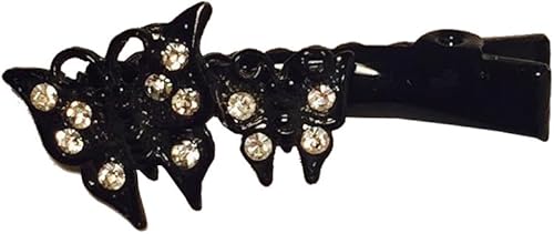 Amazon Com Asian Zing Black Butterfly Hair Clip With White