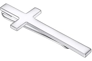 Asienice Unique Cross Tie Clips for Men Black Silver Gold Personalized Tie Clip Suitable for Regular Ties Classic And Minimalist Copper Tie Bar Box