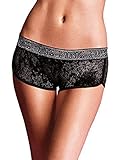 Victoria's Secret Pink Velvet Lurex Logo Boyshort Panty Black (Medium)