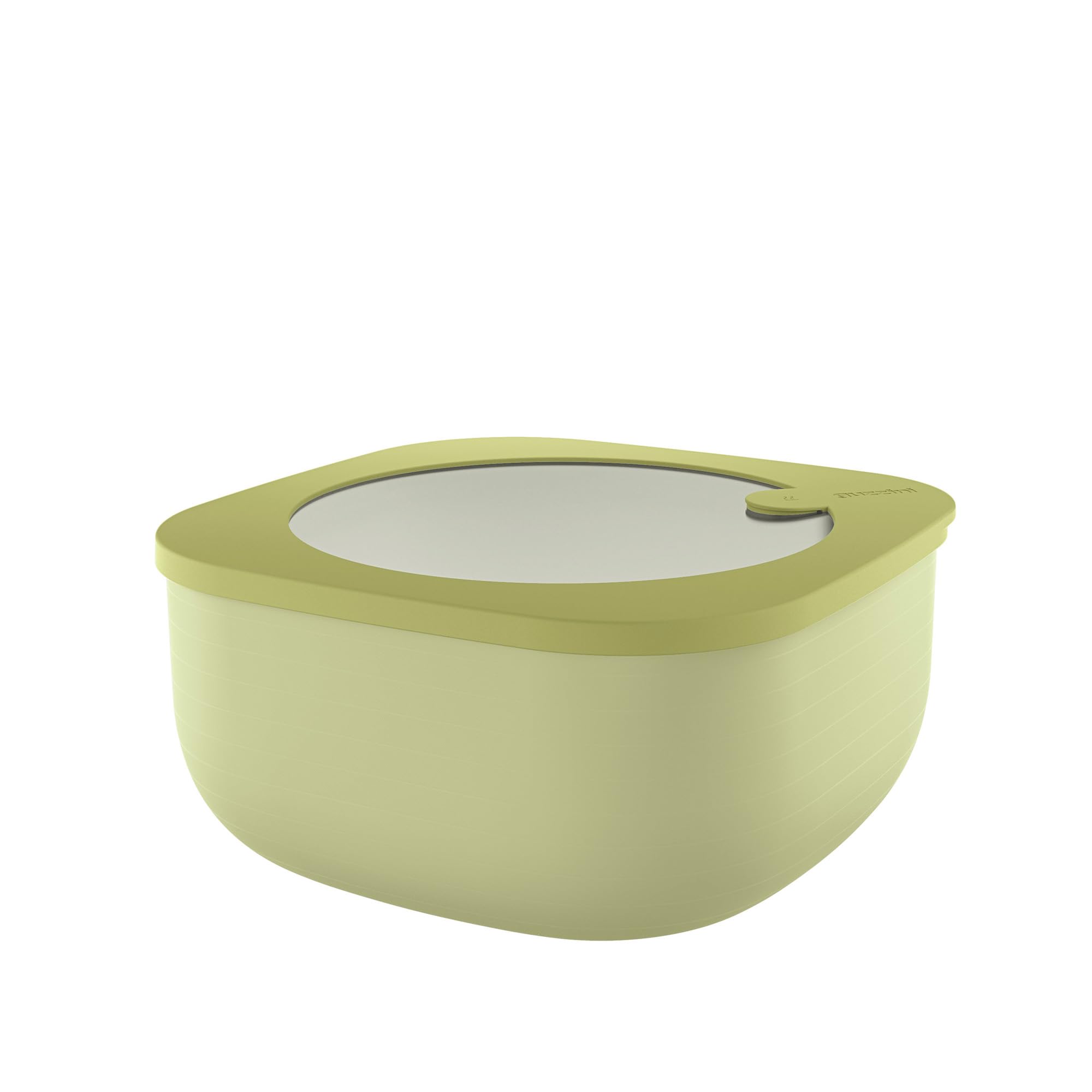 Guzzini - Kitchen Active Design, STORE&MORE BIO, Shallow Airtight Fridge/Freezer/Microwave Containers (L) - Avocado Green, 19,5 x 19,5 x h9,3 cm | 1900 cc - 170721253
