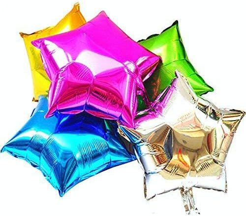 Happium star foil balloons, pack of 5, helium filled, 45 cm (18 inches)