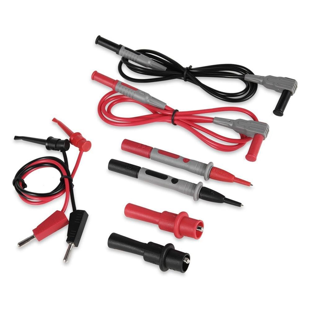 Multimeter Test Leads, 8-in-1 Electrical Multimeter Test Probes Kit with Alligator Clips, Test Probe and Test Hooks, Universal Test Leads Set for Voltage Circuit Tester