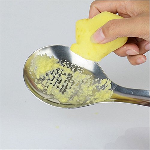 Unmengii New Arrival Durable Ginger Grater Wasabi Garlic Stainless Steel 1PC Home Essential Grinding Tool Lemon Zester Mixer Cheese Grater Mixing Spoon