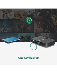 RAVPower FileHub, Router de viaje inalámbrico AC750, unidad de copia de seguridad y transmisión de datos de tarjeta SD portátil, batería externa de 6700mAh, versión 2019