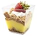 5oz. Sturdy Modern Dessert Cup, Clear Square Plastic Cup, Stylish Parfait Glasses Dessert Cups, Fancy Trifle Bowl 