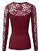Doublju Slim Fit Floral Lace Paneled Top (Plus size available)
