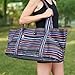 AURORAE Yoga Mat Tote Bag, Extra Wide to Fit Most Yoga Mats and Accessories, in Navy Coated Woven Multicolor Pattern