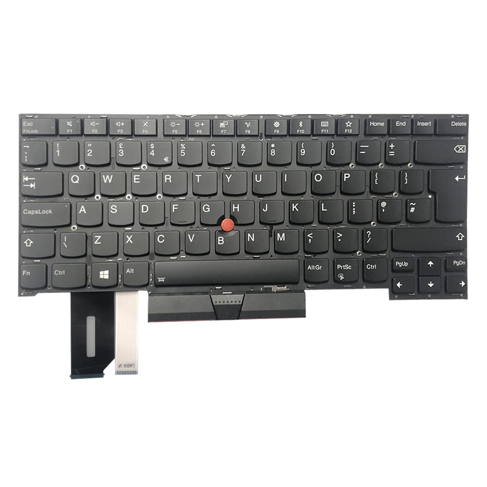 Gintai Keyboard UK Layout for Lenovo Thinkpad T490S 20NX 20NY, T495s 20QJ 20QK, X1 Extreme 1st Gen 2nd Gen, P1 Gen 1, P1 Gen 2 PK131BR1A20 SN20R66015 SG-97140-2EA NOT FIT T490 T495 Keyboard NoBacklit