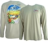 Mens Fishing T-Shirt Beach Cooling Performance UPF 30 Long Sleeve