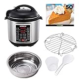 GoWISE USA GW22623 8-Quart Electric Pressure Cooker with Stainless Steel Pot and 12 Cooking Programs + 50 Recipes Booklet, 8-QT, Silver