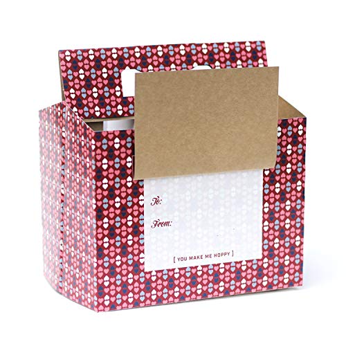Beer Valentines Day Gifts for Him or Her - Six Pack Greeting Card Box (Set of 4) - Paper Anniversary Gifts for Him, Craft Beer Gifts for Men, Women, Boyfriend, Man Gifts, Beer Lovers