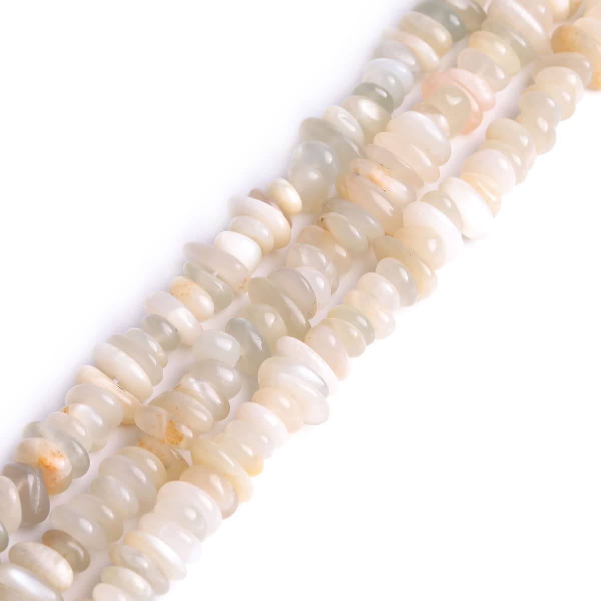 Sweet & Happy Girl's Store 3-5X10-12mm Freeform Potato Shape Gemstone Moonstone Beads Strand 15 Inch Jewellery Making Beads