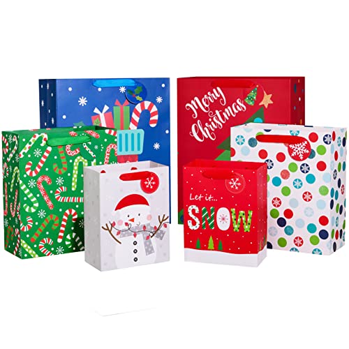 SUNCOLOR Pack of 12 Christmas Gift Bags Assorted