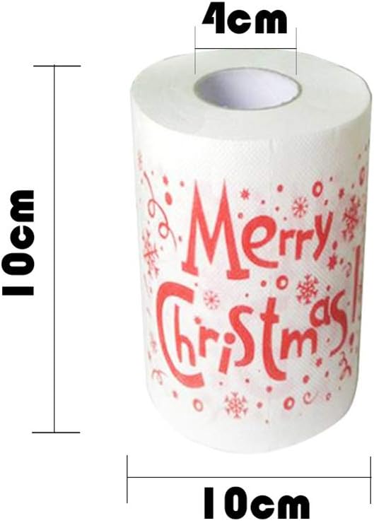 Wpond Christmas Paper Towel Toilet Paper Lovely Snowman Santa Hat Snow Printed Roll Paper Napkin 4. English