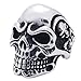 KONOV Vintage Gothic Skull Biker Stainless Steel Mens Ring, Size 13