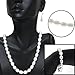 Gem Stone King 3pc Cultured Freshwater White Pearl Necklace Bracelet Earrings for Women | Wedding Pearl Jewelry Sets for Bride Bridesmaid Women | Mothers Day Birthday Valentine's Day Gifts