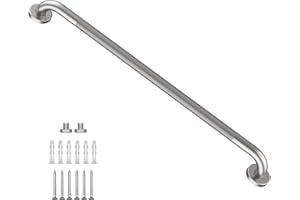 Brushed Nickel Shower Grab Bar w/Anti-Slip Knurled Grip 36 Inch, Zepolu Stainless Steel Bathroom Grab Bars, Safety Bar Balanced Handrail, Handicap Injury Elderly Senior Assist Support Shower Handle