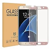 G-WACK Curved Full Coverage Tempered Glass Screen Protector for Samsung Galaxy S7edge (Rose Gold)