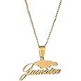 Stainless Steel Jamaica Map Pendant Necklaces for Women Jamaican Chain Jewelry Gifts