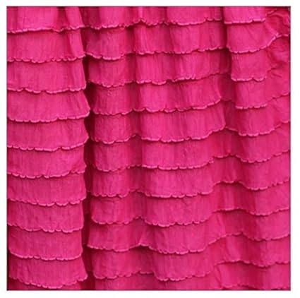Fuschia Ruffle Curtain 84 Shabby Chic Sheer Frilly Window Drapery