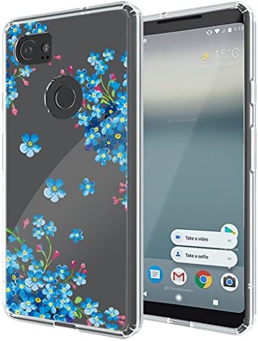 Google Pixel 2 Case Anbobo with Slim Shockproof Clear Floral Pattern Soft Flexible TPU Back Cover  for Google Pixel 2 (2017) (Forget-me-not flowers)