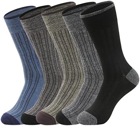 5 Pack Men's Casual Socks Comfort Cotton Crew Sock