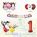 KREATWOW Farm Animal 1st Birthday Party Supplies Decorations Animal Mylar Balloons One Banner for Barnyard First Birthday Decor
