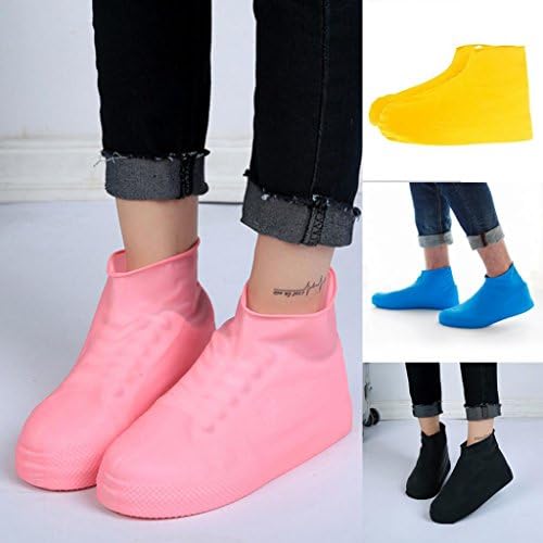 quanjucheer Latex Shoe Covers,Waterproof Dustproof Disposable Boot Shoe Protector For Raining Snowing size L (Pink)