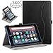 Ztotop Folio Case for Amazon flre HD 8 Tablet (8th/7th Generation,2018 and 2017 Release) - Smart 360 Degree Rotating Leather Cover Slim Folio Multi-Angle Viewing Stand Case with Auto Wake/Sleep, Black