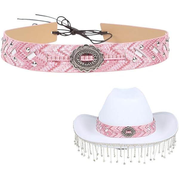 Amazon.com: Pink Crystal Rhinestone Cowgirl Hat Band Jewelry  display picture 2