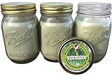Natural Eucalyptus Mosquito Repellent Candle (Set of 3) Indoor/Outdoor -88 Hour Burn- Naturally Repels Insects with Essential Oils, Citronella Soy, Ball Mason Jar, Made in USA, from Mosquito Naturals