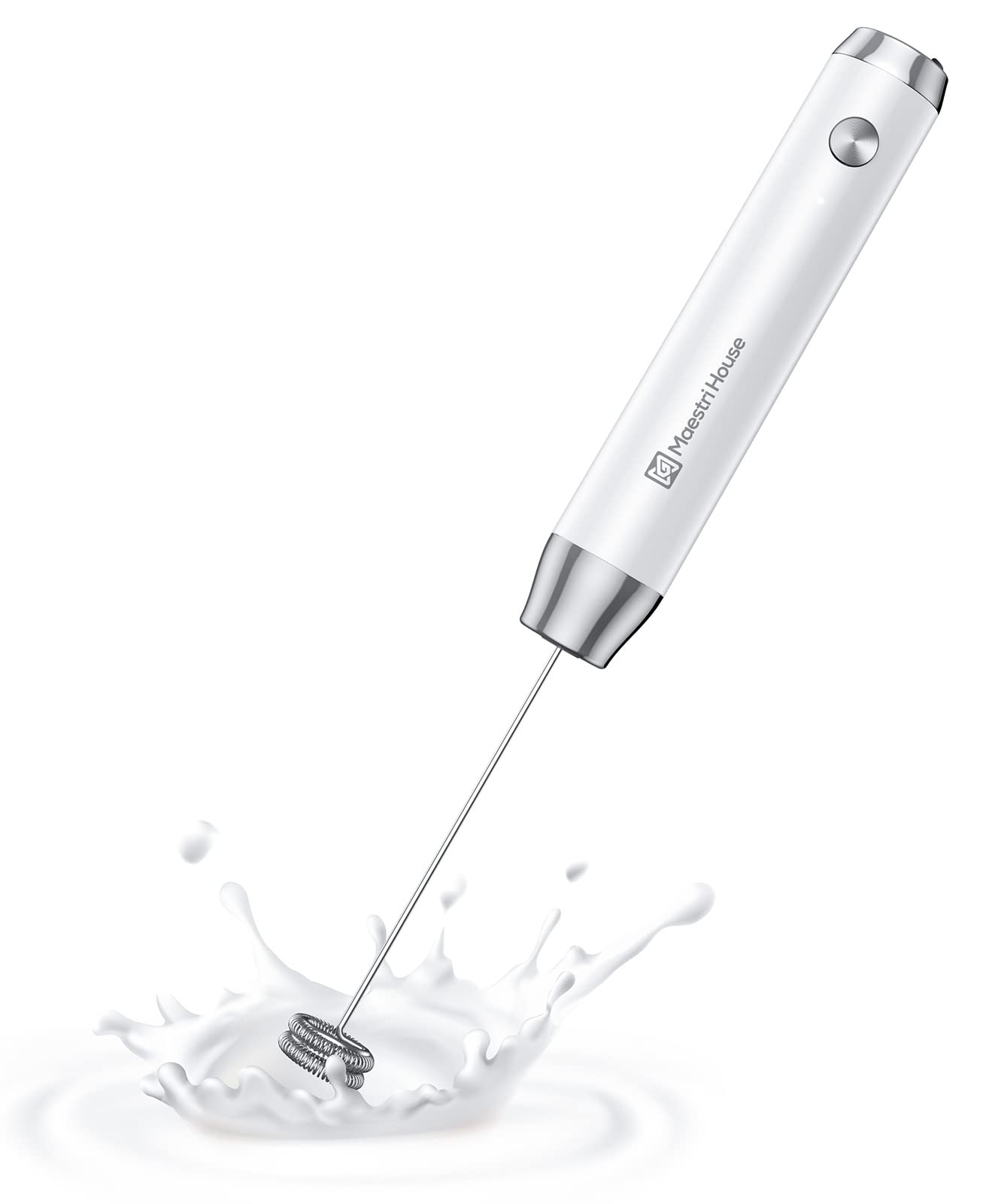 Photo 1 of Maestri House Rechargeable Milk Frother, LunaFro NS Handheld Electric Foam Maker Waterproof Detachable Stainless Steel Whisk Drink Mixer Foamer for Lattes, Cappuccino, No Stand