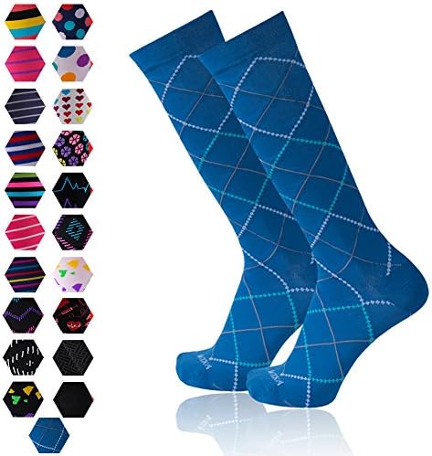 Compression Socks for Women & Men 15-20mmHg Graduated-BEST Running Socks WXXM 1 Pair