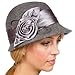 Sakkas Marilyn Vintage Style Wool Cloche Bucket Winter Hat with Satin Flower