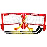 Franklin Sports Kids Folding Hockey 2 Goal Set - NHL - Street Hockey & Knee Hockey - Includes 2 Adjustable Hockey Sticks, 2 Knee Hockey Sticks, 2 Hockey Balls - 24 x 19 x 19 Inch Goal