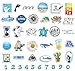 Blue Ocean Stickers for Water Bottles and Laptops, Faken Vinyl Cute Stickers Waterproof Dacal Pack Trendy Stickers for Teens Girls Hydroflasks Phone Cases Adults Cars 40Pcs