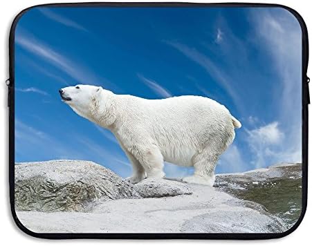 Business Briefcase Sleeve Cute White Polar Bear Laptop Sleeve Case Cover Handbag For 15 Inch Macbook Pro/Macbook Air/Asus/Dell/Lenovo/Hp/Samsung/Sony/Women &amp; Men