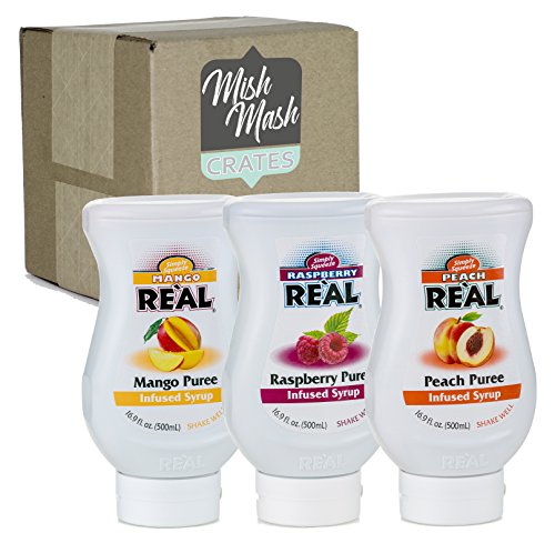 Re�l Fruit Infused Tea Flavoring Syrup - Mango, Peach, Raspberry (Pack of 3, 16.9 FL OZ Bottles) - //coolthings.us